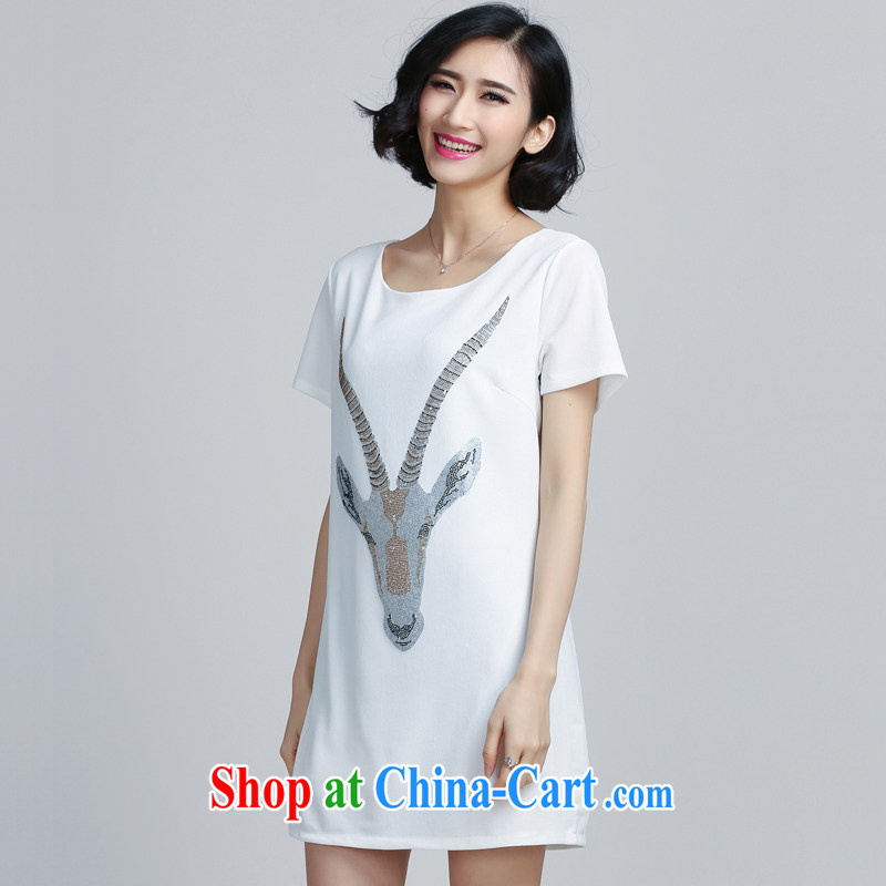 Song Meng Yin Yue XL female 2015 summer new, hot drill video thin dresses Y 6068 white 4XL (165 - 180 ) jack, Song had Yin Yue, shopping on the Internet
