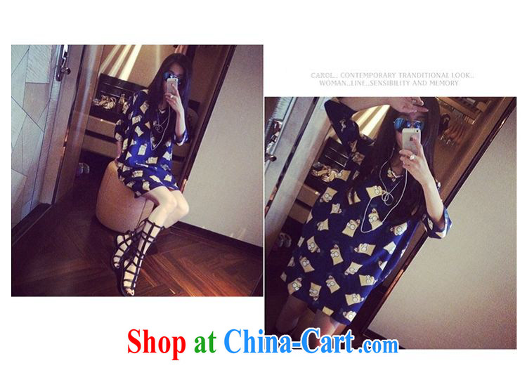 Flexible early summer 2015 Korean version of the greater code female quality loose larger version card pattern V collar solid dress dresses 200 jack to wear picture color XL pictures, price, brand platters! Elections are good character, the national distribution, so why buy now enjoy more preferential! Health