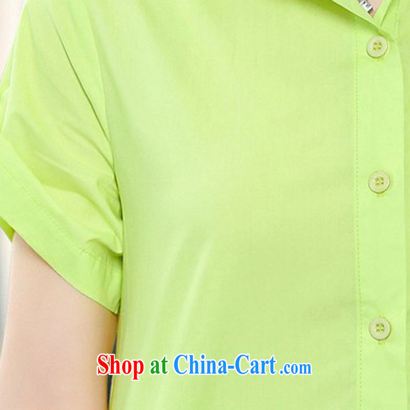 The Ju-Yee Nga 2015 summer new, larger female zipper stitching thick, graphics thin short sleeved T-shirt YZ 5580 yellow XXL, Yu Yee Nga, shopping on the Internet