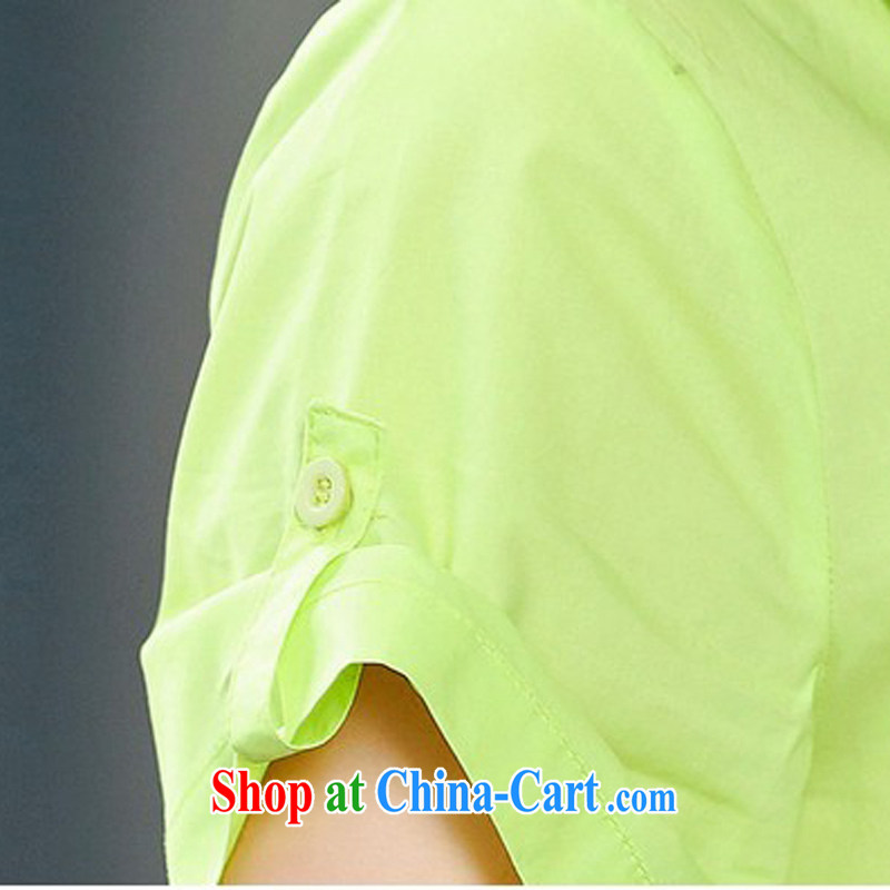 The Ju-Yee Nga 2015 summer new, larger female zipper stitching thick, graphics thin short sleeved T-shirt YZ 5580 yellow XXL, Yu Yee Nga, shopping on the Internet