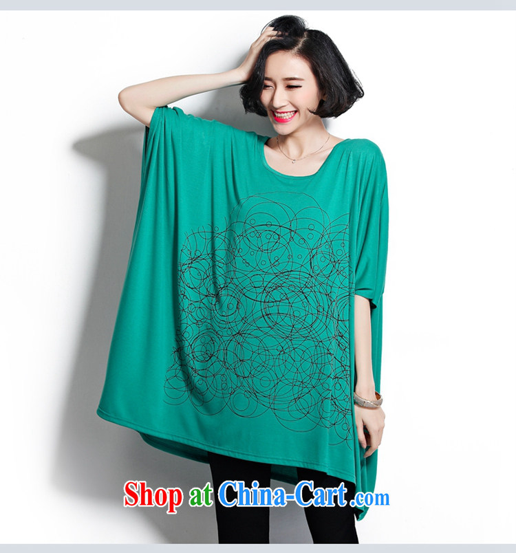 0427 D hot large, female fat MM summer T-shirt loose bat T-shirt thick clothes, short-sleeved T-shirt girls green are code pictures, price, brand platters! Elections are good character, the national distribution, so why buy now enjoy more preferential! Health
