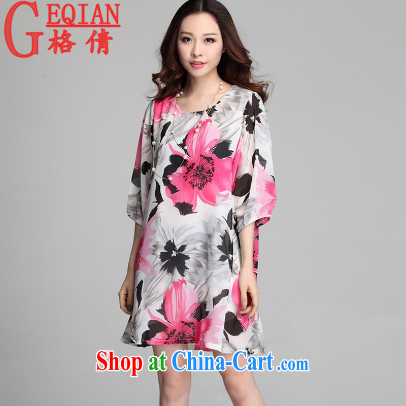 The MS 2015 summer new Korean fashion loose stamp dresses girls in long, large, female K 0382 red XXXL, Ms Anissa Wong, and shopping on the Internet