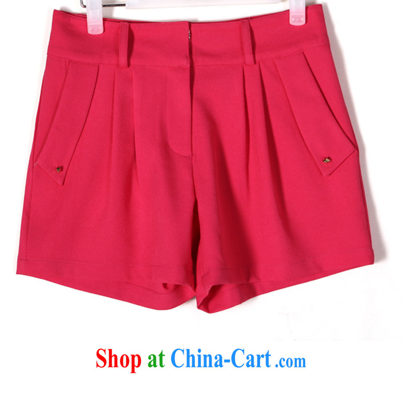 Iraq, the 2015 summer new, larger female Dress Shorts hot pants thick mm video thin Korean summer summer, focusing on her sister a solid color 2148 rose red XXXXL, Iraq, and, on-line shopping