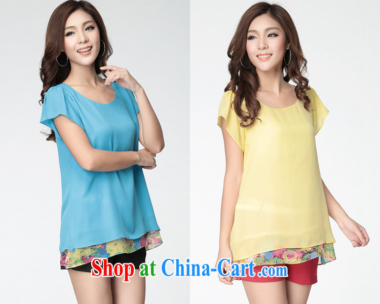 Iraq, the 2015 summer, the Korean version of the greater code female snow woven shirts T shirt short-sleeved thick MM, loose thick sister summer 2178 blue XXXXL pictures, price, brand platters! Elections are good character, the national distribution, so why buy now enjoy more preferential! Health