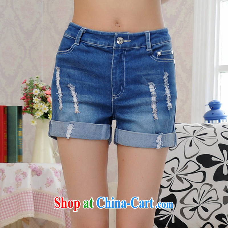 Iraq, the 2015 summer new XL ladies' pants hot pants elastic stretch Ms. mm thick the obese sister 2171 blue XXXXL, blue, and, shopping on the Internet
