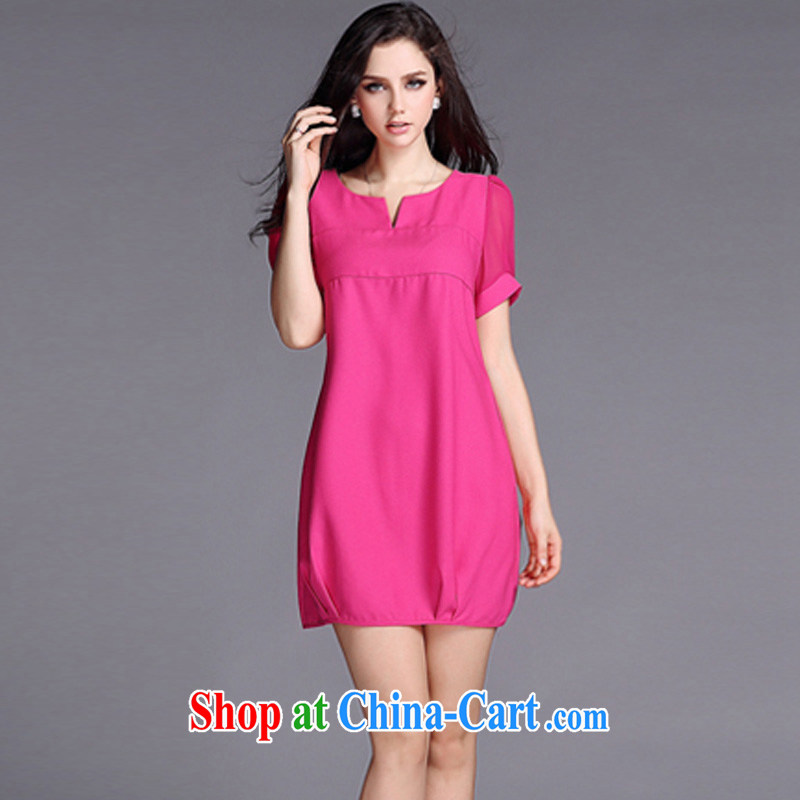In short, would be the 2015 summer new Korean version simple and elegant large code graphics thin beauty short-sleeved thick mm dresses female J of 779 red 4 XL, in short, would be (Janrelove), and, on-line shopping