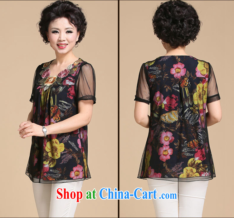Beautiful believers 2015 summer new stamp larger female middle-aged and older snow woven shirts large, solid shirt short-sleeved round neck T-shirt T shirts of saffron XXXXL pictures, price, brand platters! Elections are good character, the national distribution, so why buy now enjoy more preferential! Health