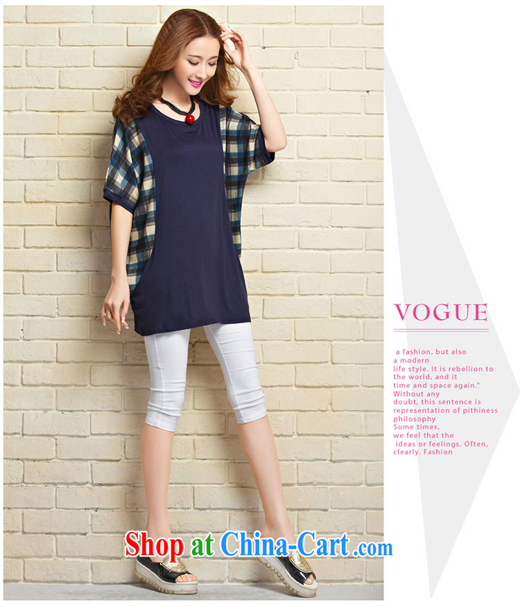 The Kosovo Children Summer 2015 new Korean version the code checked short-sleeved stitching loose T pension Po blue are code pictures, price, brand platters! Elections are good character, the national distribution, so why buy now enjoy more preferential! Health