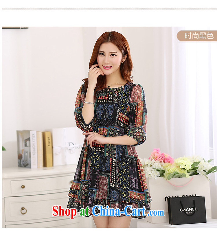 Cheuk-yan Yi Lai film 2015 summer New, and indeed increase, female elegant retro loose video thin 7 snow cuff woven stamp dresses YS 1192 black 4XL pictures, price, brand platters! Elections are good character, the national distribution, so why buy now enjoy more preferential! Health