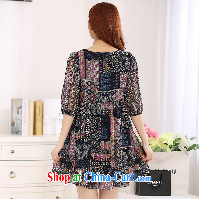 Cheuk-yan Yi Lai film 2015 summer New, and indeed increase, female elegant retro loose video thin 7 snow cuff woven embossed dresses YS 1192 black 4XL, Cheuk-yan Yi-lai, and, shopping on the Internet