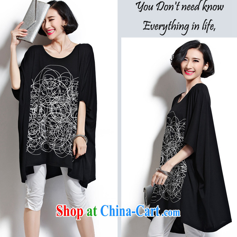1000 double Yi Su-ha, short-sleeved large, female ultra-liberal 300 Jack thick mm leisure T pension ZM 7162 black large numbers are codes, 1000 double Yi Su, shopping on the Internet