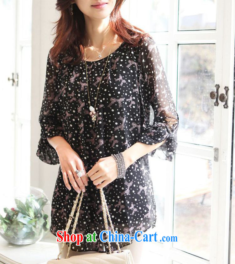 blue and purple new 2015 Korean version thick mm larger loose 100 ground graphics thin floral 7 snow cuff woven shirts temperament female 9022 black L pictures, price, brand platters! Elections are good character, the national distribution, so why buy now enjoy more preferential! Health