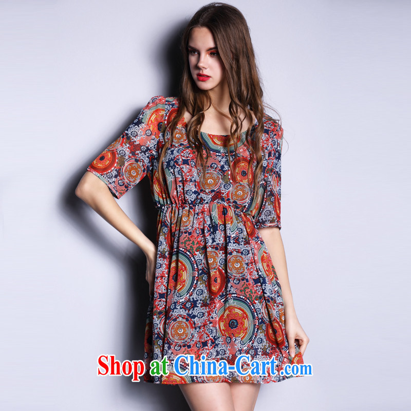 Mephidross economy honey, the European site is the girl with thick MM Summer in Europe and the new 2015 snow-woven in stamp duty cuff dress S 2627 photo color XL Mephitic economy Honey (MENTIMISI), online shopping
