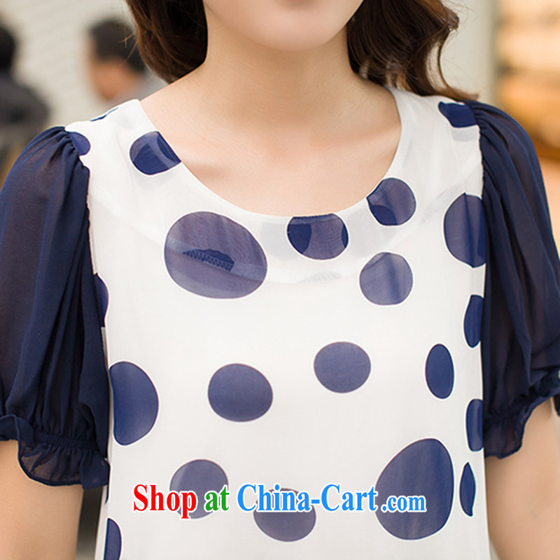 LRWY 2015 summer New Wave point stamp lanterns cuff the code for snow T woven shirts, light weight, Mom loaded T-shirt maternity dress Blue Green XL, lian Ren wu yu, shopping on the Internet