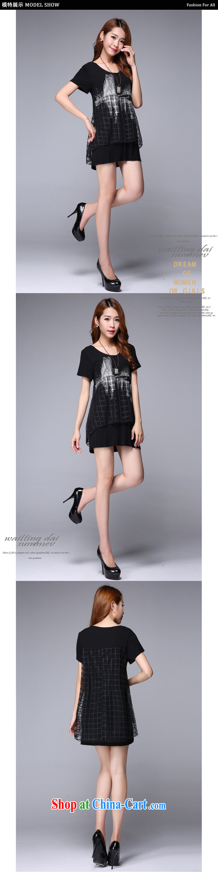 Let the flower 2015 summer new and stylish XL girls with thick sister graphics thin female stamp short-sleeved thick people dress s 9008 black 2 XL pictures, price, brand platters! Elections are good character, the national distribution, so why buy now enjoy more preferential! Health