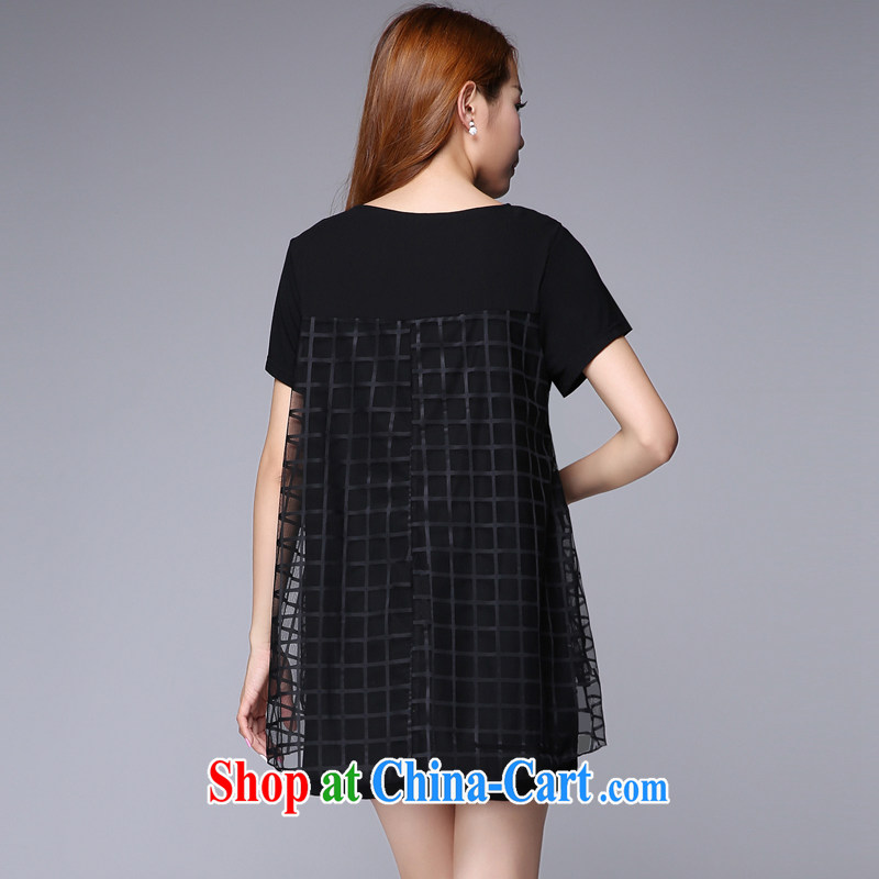 Let the flower 2015 summer new and stylish XL girls with thick sister graphics thin female stamp short-sleeved thick people dress s 9008 black 2 XL, dreams, flowers (MULGERDO), online shopping