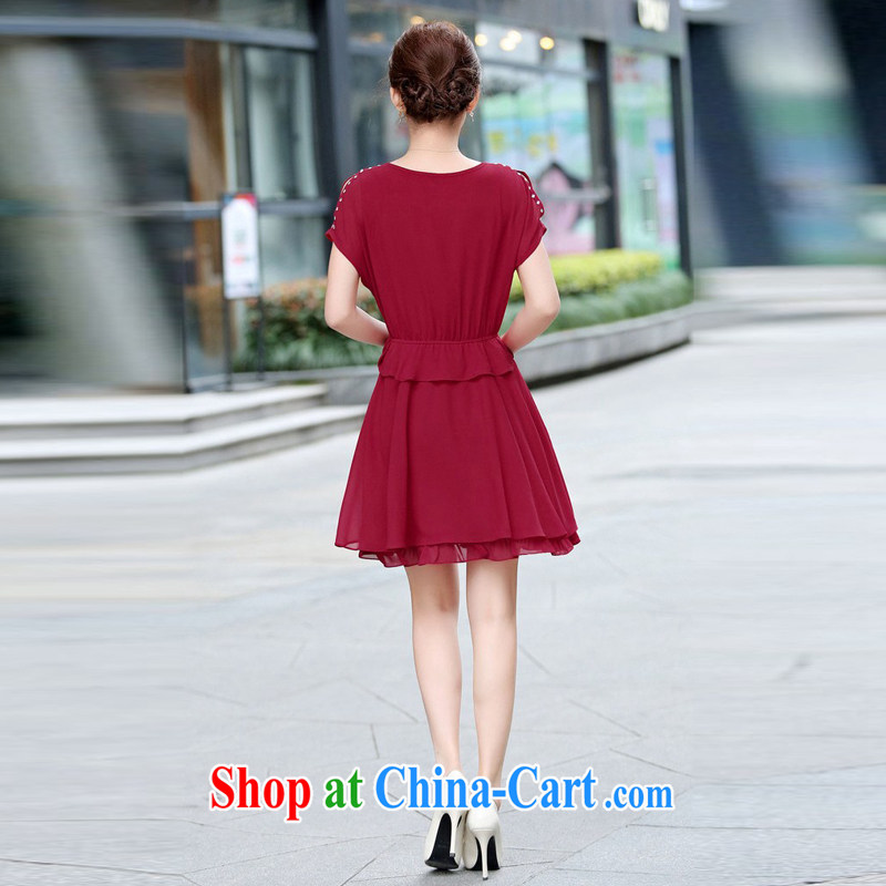 The Ju-Yee Nga summer new hot drill double Korean version of the greater code female fat, video thin ice woven dresses YZ 5381 BMW blue XXXL, Yu Yee Nga, shopping on the Internet