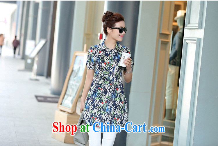 The Ju-Yee Nga 2015 summer floral cotton thick sister short-sleeved larger female shirt YZ 5383 elephant blue XXXL pictures, price, brand platters! Elections are good character, the national distribution, so why buy now enjoy more preferential! Health