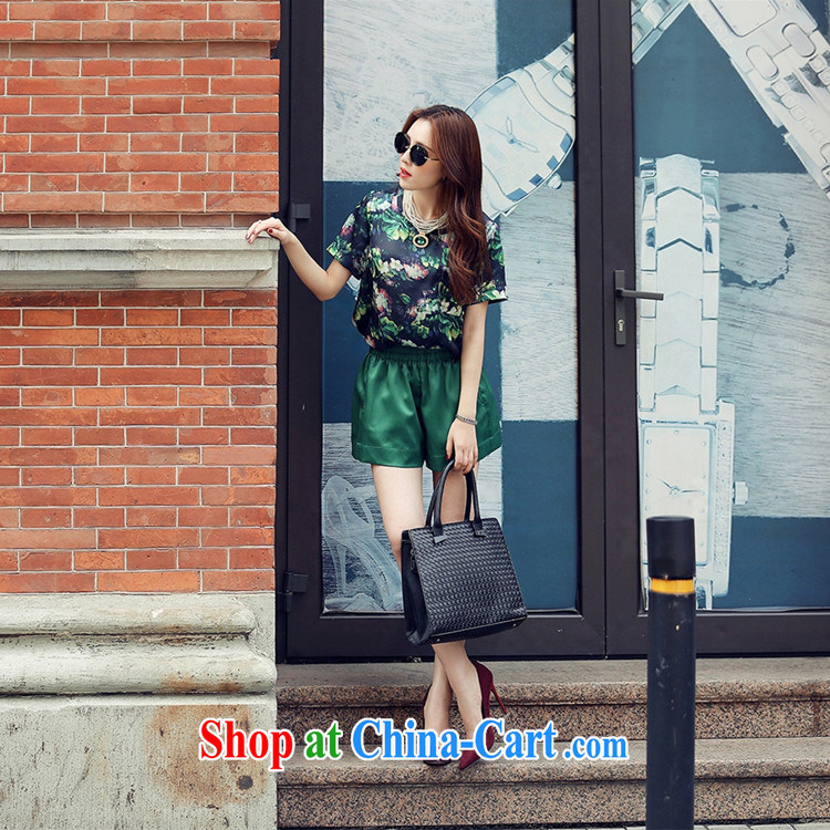 Tang year new summer, the United States and Europe, female loose Kit floral short-sleeve two-piece round-collar T-shirt Green/8092 XL 3 150 - 160 Jack left and right pictures, price, brand platters! Elections are good character, the national distribution, so why buy now enjoy more preferential! Health