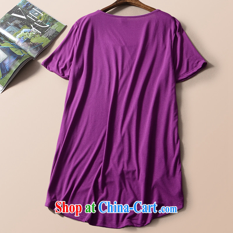 The 2015 is indeed increasing, female fat mm spring and summer with the foreign trade single T shirts dress King code 200 Jack RtT light purple 26, talking about the Zhuang (gazizhuang), online shopping