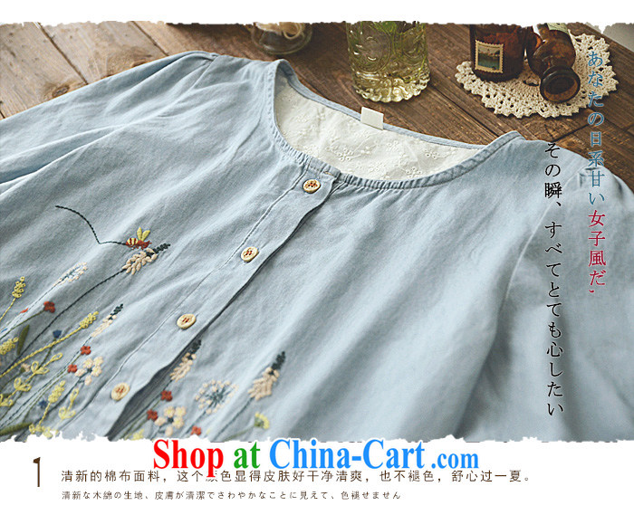 2015 YILISA new Korean version of the greater code female summer thick MM sum female small fresh flower embroidery round-collar cowboy pregnant women dress 1986 M picture color XXXL pictures, price, brand platters! Elections are good character, the national distribution, so why buy now enjoy more preferential! Health