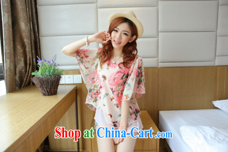 Sincerely, 2015 Korean Beauty graphics thin ultra-sin two-piece bat sleeves butterfly Flower Snow woven shirts loose the code with T-shirt Y 8700 pink XXXL pictures, price, brand platters! Elections are good character, the national distribution, so why buy now enjoy more preferential! Health