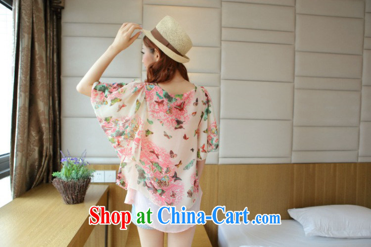 Sincerely, 2015 Korean Beauty graphics thin ultra-sin two-piece bat sleeves butterfly Flower Snow woven shirts loose the code with T-shirt Y 8700 pink XXXL pictures, price, brand platters! Elections are good character, the national distribution, so why buy now enjoy more preferential! Health