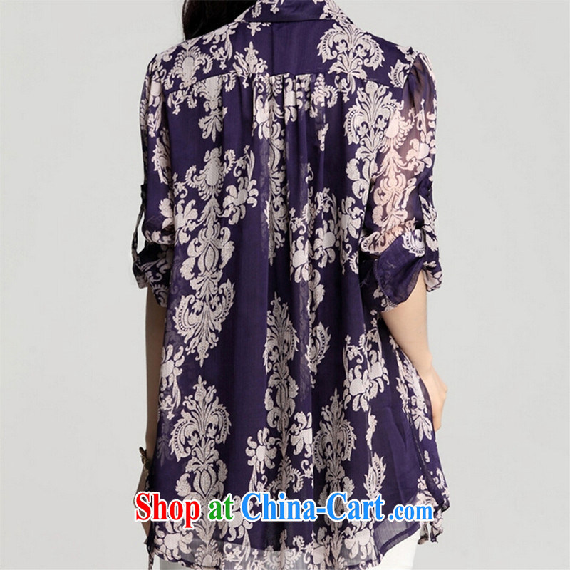 tea wafted Yu 2015 spring and summer new female long-sleeved creases snow woven shirts Stamp Duty Spring Loaded multi-layer stitching loose the code purple shirt XXXL, tea wafted feathers, and shopping on the Internet