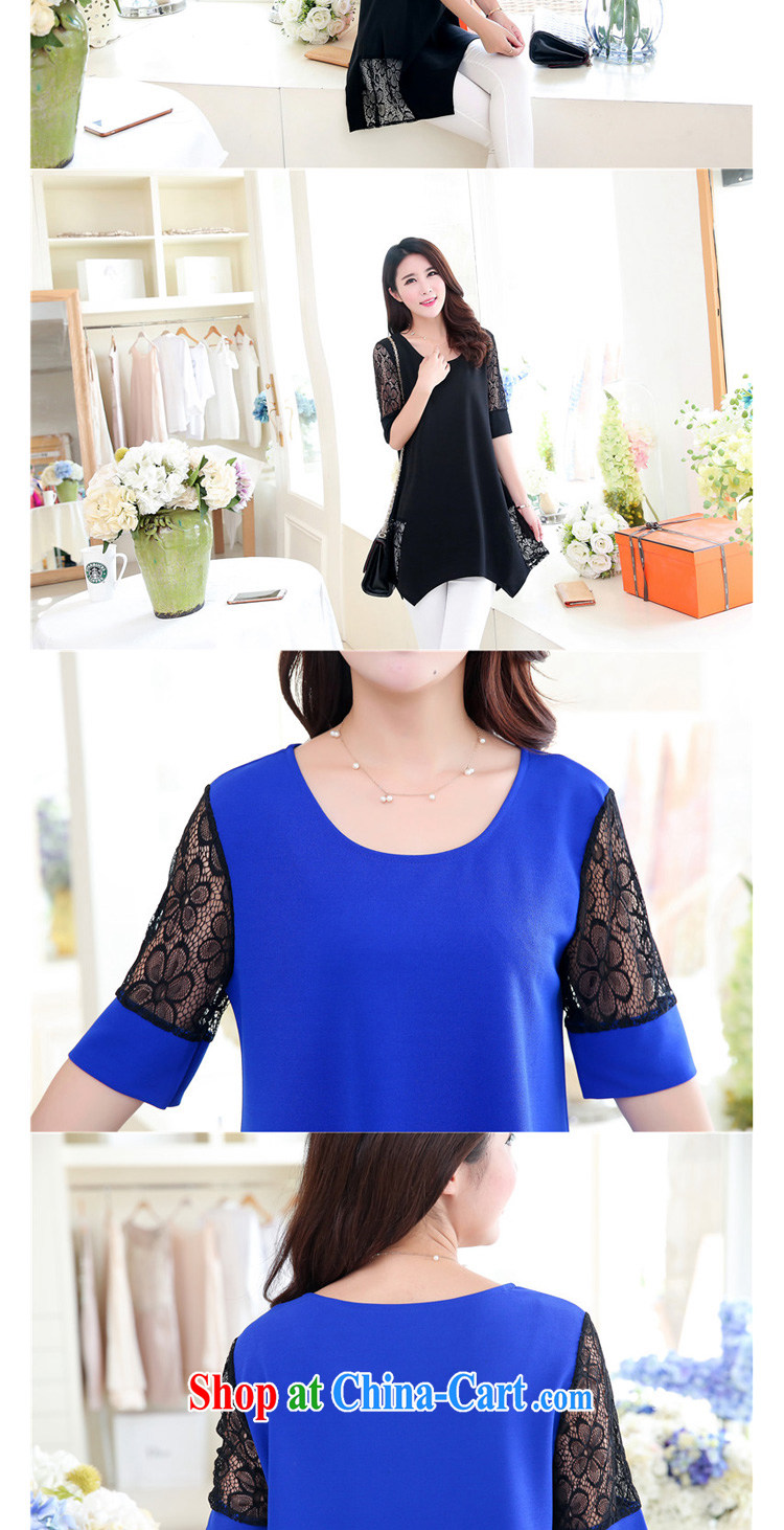 flower girl Isabelle summer 2015 new Korean version mm thick loose the code graphics thin lace stitching short-sleeved dresses female D 1666 blue 5 XL pictures, price, brand platters! Elections are good character, the national distribution, so why buy now enjoy more preferential! Health