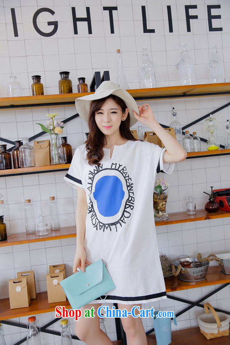 Yoga, is 2015 new Korean version Leisure Centers MM XL female loose cotton the stamp V collar short-sleeve maternity dress 8353 white XL pictures, price, brand platters! Elections are good character, the national distribution, so why buy now enjoy more preferential! Health