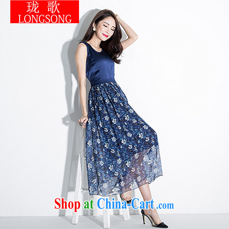 Vicky Ling Song summer 2015 installation of new, large, snow-woven long skirt cultivating Korean L 2298 Ravine, blue XXXL, clerical officer Song (LONGSONG), shopping on the Internet