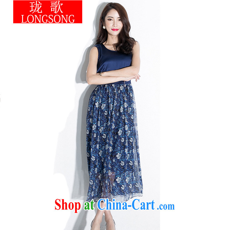 Vicky Ling Song summer 2015 installation of new, large, snow-woven long skirt cultivating Korean L 2298 Ravine, blue XXXL, clerical officer Song (LONGSONG), shopping on the Internet