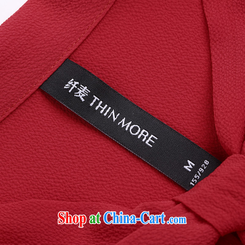 The Mak is the female 2015 spring new thick mm stylish ladies Solid Color 100 ground T pension 951013203 red 3XL, former Yugoslavia, Mak, and shopping on the Internet