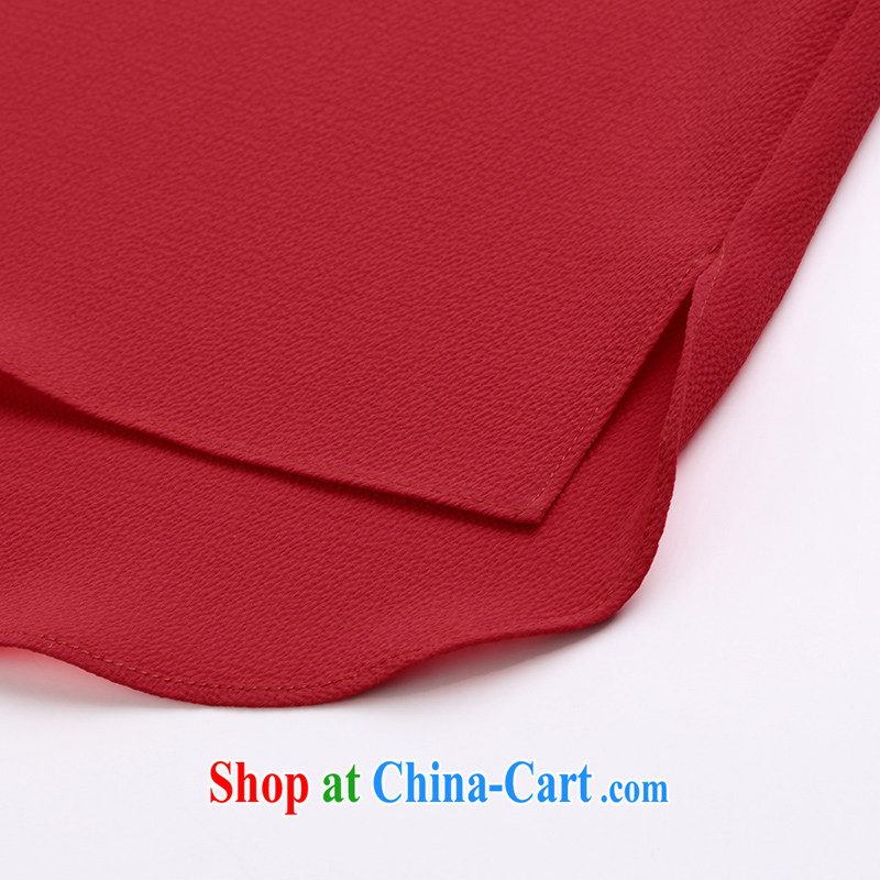 The Mak is the female 2015 spring new thick mm stylish ladies Solid Color 100 ground T pension 951013203 red 3XL, former Yugoslavia, Mak, and shopping on the Internet