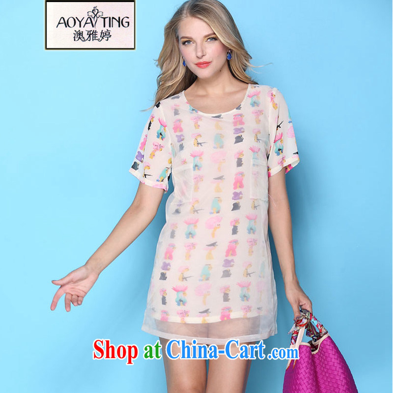 o Ya-ting 2015 New, and indeed increase, women with thick mm summer European root yarn short-sleeve snow-woven dresses children's lovely picture color 3XL recommends that you 145 - 165 jack, O Ya-ting (aoyating), online shopping