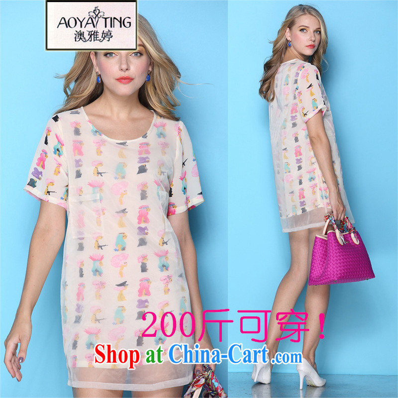 o Ya-ting 2015 New, and indeed increase, women with thick mm summer European root yarn short-sleeve snow-woven dresses children's lovely picture color 3XL recommends that you 145 - 165 jack, O Ya-ting (aoyating), online shopping
