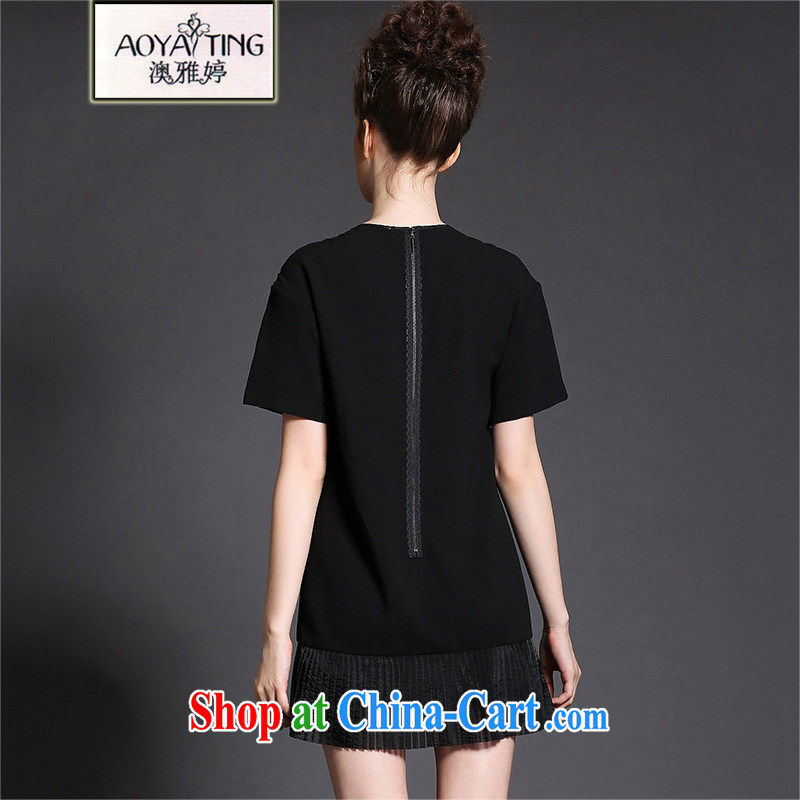 o Ya-ting 2015 spring and summer New, and indeed increase, female fat mm video thin short-sleeved solid dresses female small black black skirt 4 XL recommends that you 160 - 180 jack, O Ya-ting (aoyating), online shopping