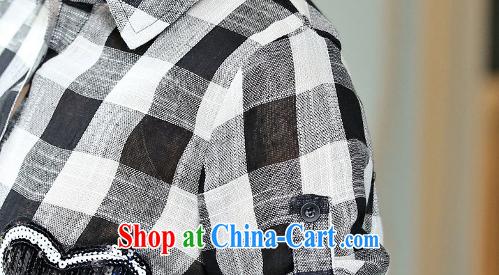Tim in her large, female 2015 new summer fashion lapel, long, black and white checkered cotton the thick mm shirt female D 565 black-and-white, 3 XL pictures, price, brand platters! Elections are good character, the national distribution, so why buy now enjoy more preferential! Health