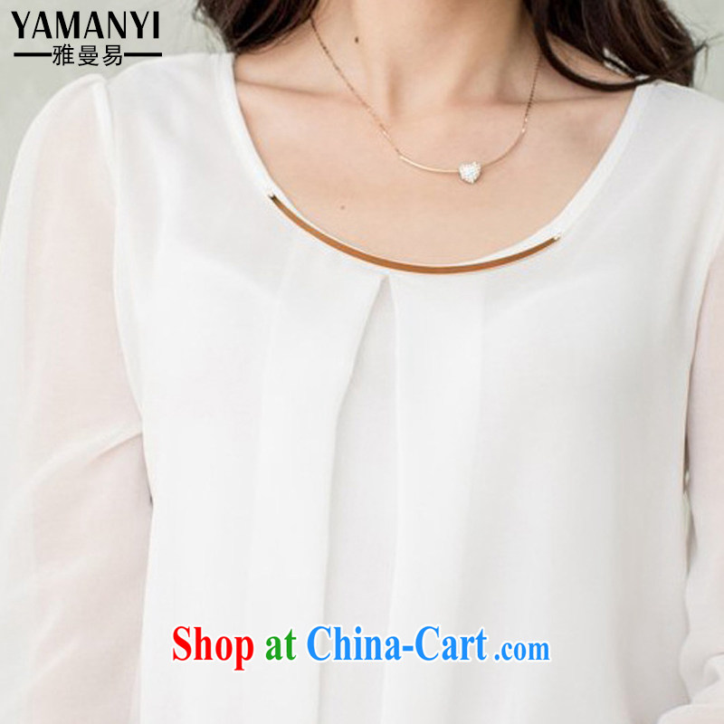 Jacob Amman to 2015 spring and summer new women with large, snow-woven shirts fresh candy-colored long-sleeved snow woven T-shirt 007 white 4XL, Cayman easy-to- (YaManYi), online shopping