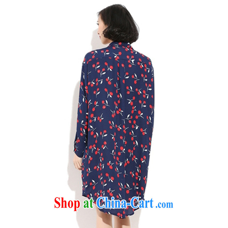 Let me clear the Advisory Committee 2015 spring and summer with new, thick mm and indeed increase, female long-sleeved T-shirt, long, snow-woven shirt-skirt dark blue loose all code brassieres tile 120, made the Advisory Committee (mmys), shopping on the Internet