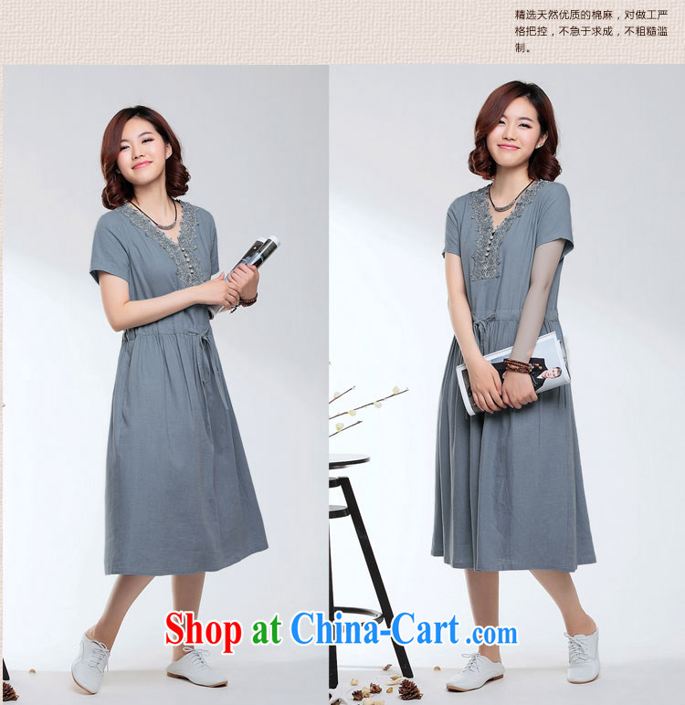 Cover Story 2015 spring and summer new, large, mom with older linen dresses the waist not tall ceilings and comfortable dresses denim blue XXXL pictures, price, brand platters! Elections are good character, the national distribution, so why buy now enjoy more preferential! Health