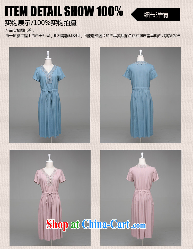 Cover Story 2015 spring and summer new, large, mom with older linen dresses the waist not tall ceilings and comfortable dresses denim blue XXXL pictures, price, brand platters! Elections are good character, the national distribution, so why buy now enjoy more preferential! Health