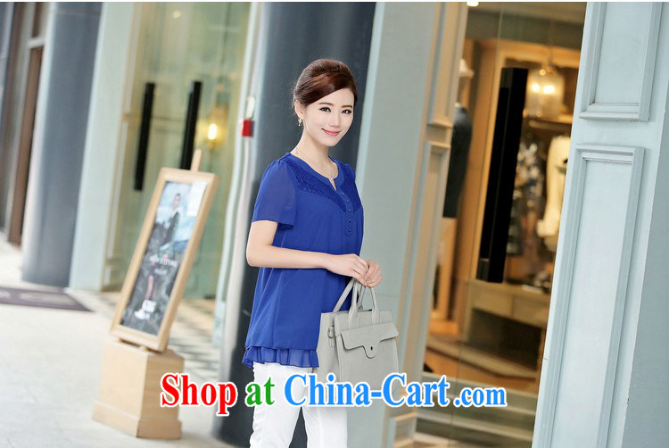 Pi-optimize her new summer MOM loaded shirt short-sleeved larger lace snow woven shirts Womens Shirts BW 09,523 royal blue 3 XL recommendations 150 - 160 Jack pictures, price, brand platters! Elections are good character, the national distribution, so why buy now enjoy more preferential! Health