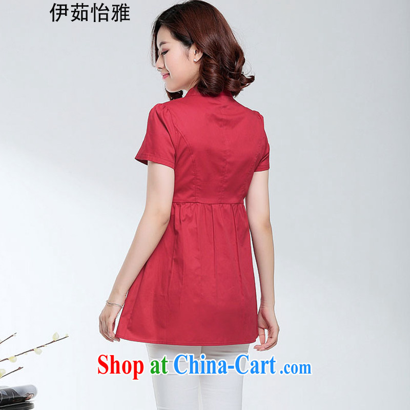 The Ju-Yee Nga 2015 summer stamp duty short-sleeved cultivating the code female short-sleeved shirt YY 15,088 Tibetan blue XXXL, Ju-yee Nga, shopping on the Internet