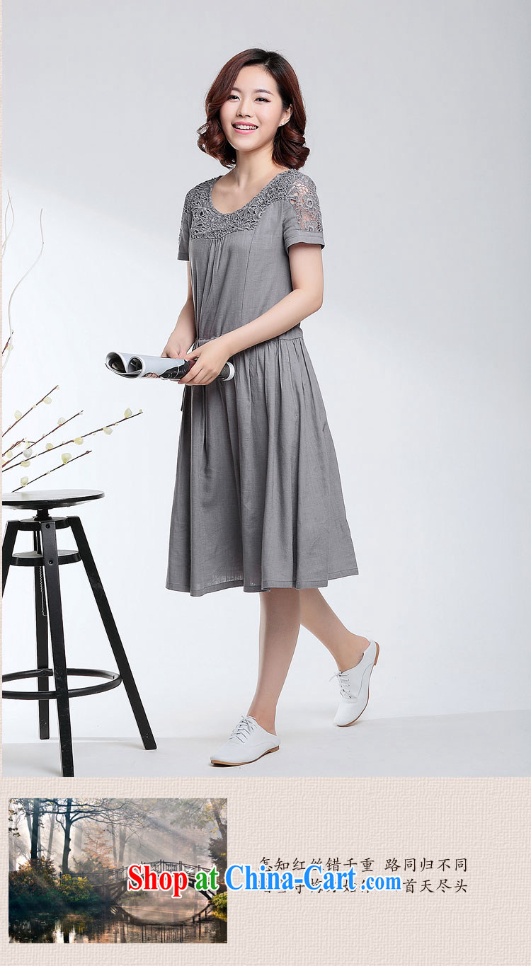 Cover Story 2015 spring and summer new short-sleeved linen material with her mother was older, long dress code the dress dress Navy XXL pictures, price, brand platters! Elections are good character, the national distribution, so why buy now enjoy more preferential! Health