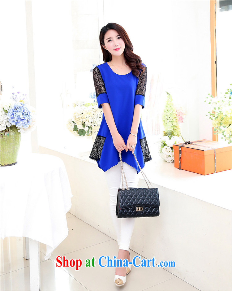He droplets 2015 spring and summer new Korea and indeed increase in long skirt solid female Y 5187 royal blue short-sleeved 3XL pictures, price, brand platters! Elections are good character, the national distribution, so why buy now enjoy more preferential! Health