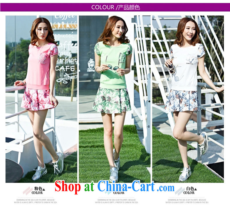 Skirt Color cabinet stylish stamp short-sleeved T shirts short skirts casual graphics thin uniforms set 1838 skirt green L pictures, price, brand platters! Elections are good character, the national distribution, so why buy now enjoy more preferential! Health