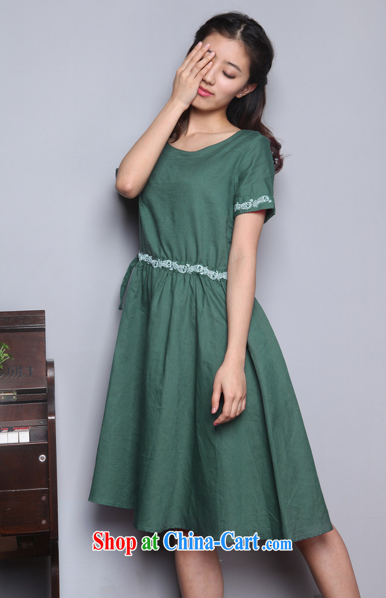 The Ju-Yee Nga lace retro simplicity and thick sister Yau Ma Tei cotton short-sleeved summer maximum code female dresses YQ 9586 Tibetan blue XS pictures, price, brand platters! Elections are good character, the national distribution, so why buy now enjoy more preferential! Health