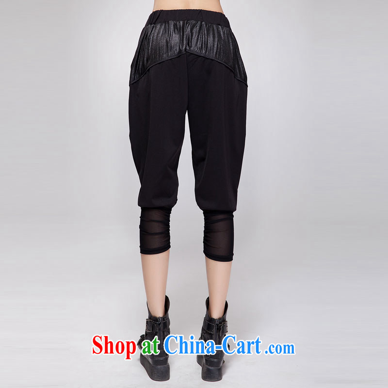 Good palace-yin 2015 the Code women mm thick summer New, In Europe and around his waist graphics thin, Trouser Press 7 trousers, trouser press S 807 black XXL, good Palace Yan (shangongyan), online shopping