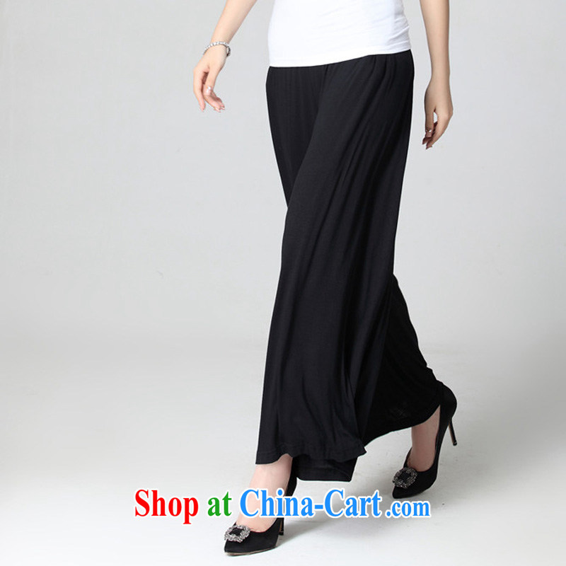 Iraq, the 2015 summer new, larger female thick mm thick sister graphics thin wide leg trousers trousers 866 black XXXXXL, LAN, and Internet shopping